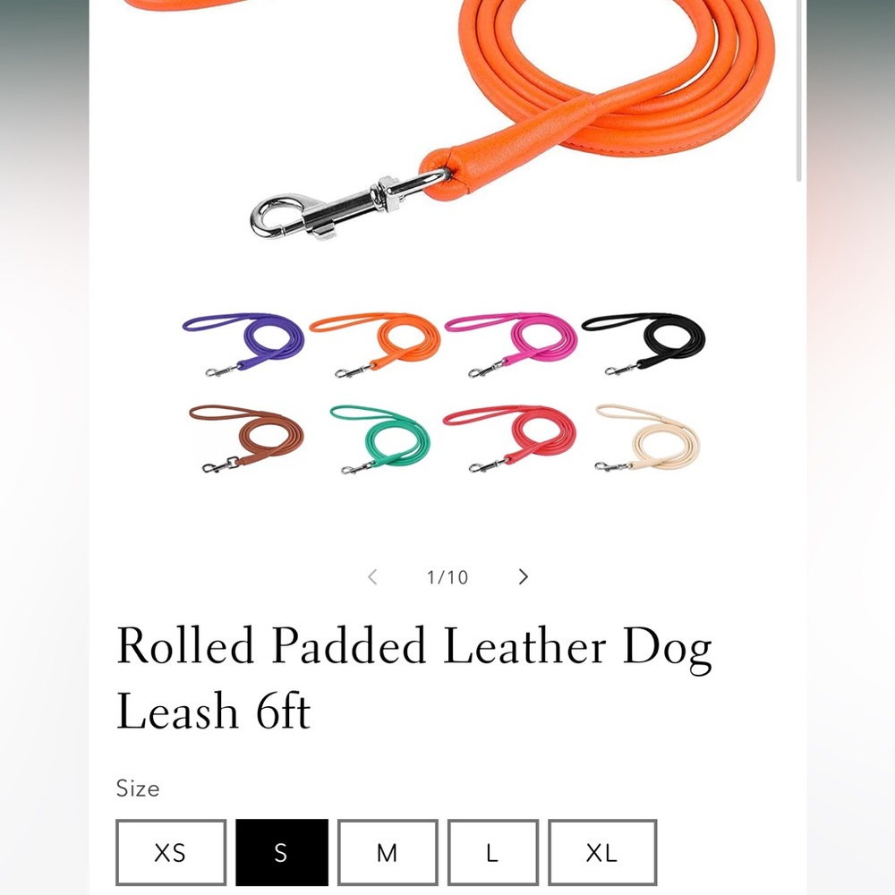 Collardirect rolled leather orange leash size small 6ft - Picture 2 of 6